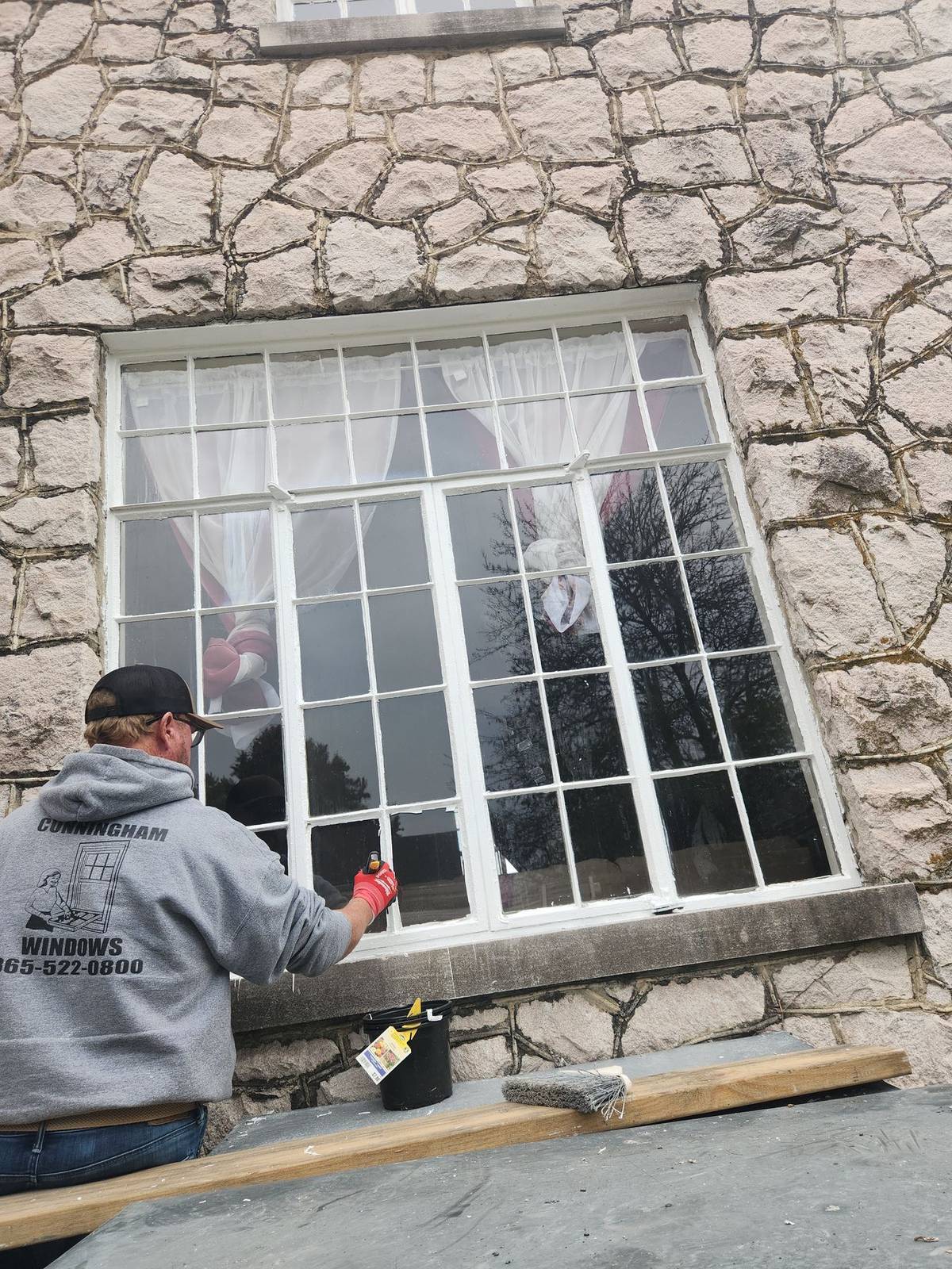 Residential window repair project near Knoxville Tennessee